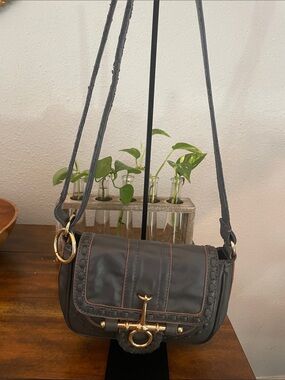 Big Buddha Crossbody Shoulder Bag in Dark Brow.